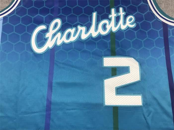 21/22 Charlotte Hornets BALL #2 Blue City AJ Basketball Jersey (Stitched)