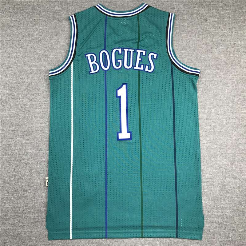 Charlotte Hornets BOGUES #1 Green Classics Basketball Jersey (Stitched)