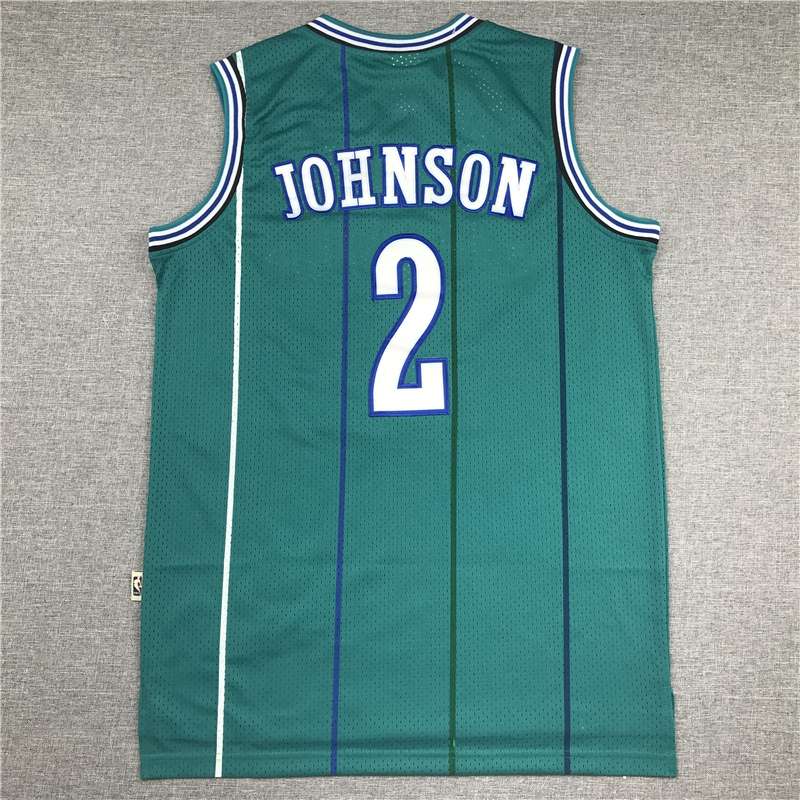 Charlotte Hornets JOHNSON #2 Green Classics Basketball Jersey (Stitched)