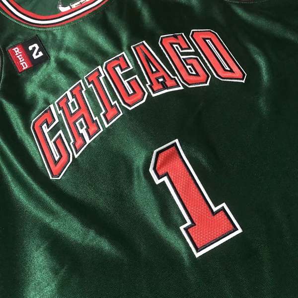 2008/09 Chicago Bulls ROSE #1 Green Classics Basketball Jersey 02 (Closely Stitched)