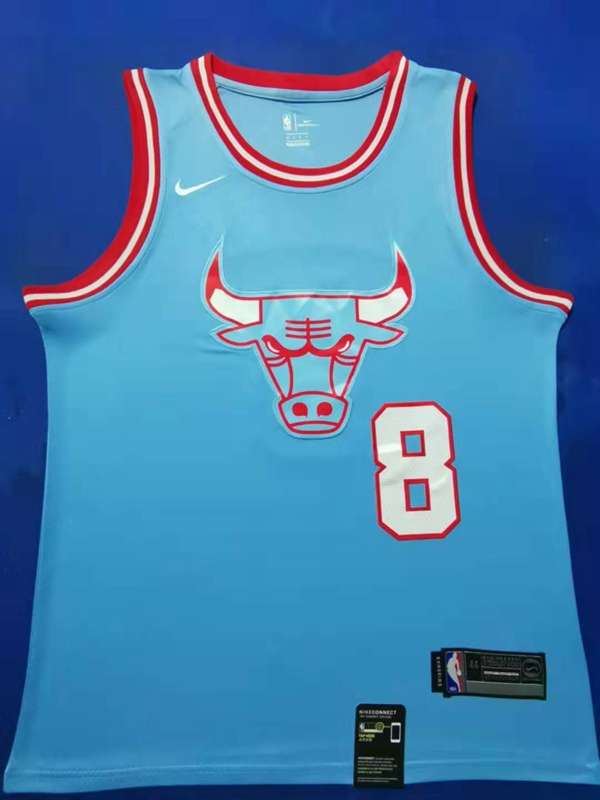 2020 Chicago Bulls LAVINE #8 Blue City Basketball Jersey (Stitched)