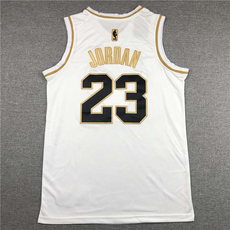 2020 Chicago Bulls JORDAN #23 White Gold Basketball Jersey (Stitched)