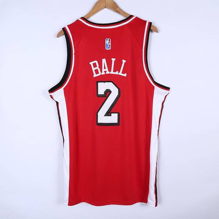 21/22 Chicago Bulls BALL #2 Red City Basketball Jersey (Stitched)