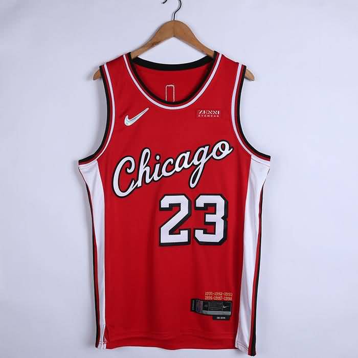 21/22 Chicago Bulls JORDAN #23 Red City Basketball Jersey (Stitched)