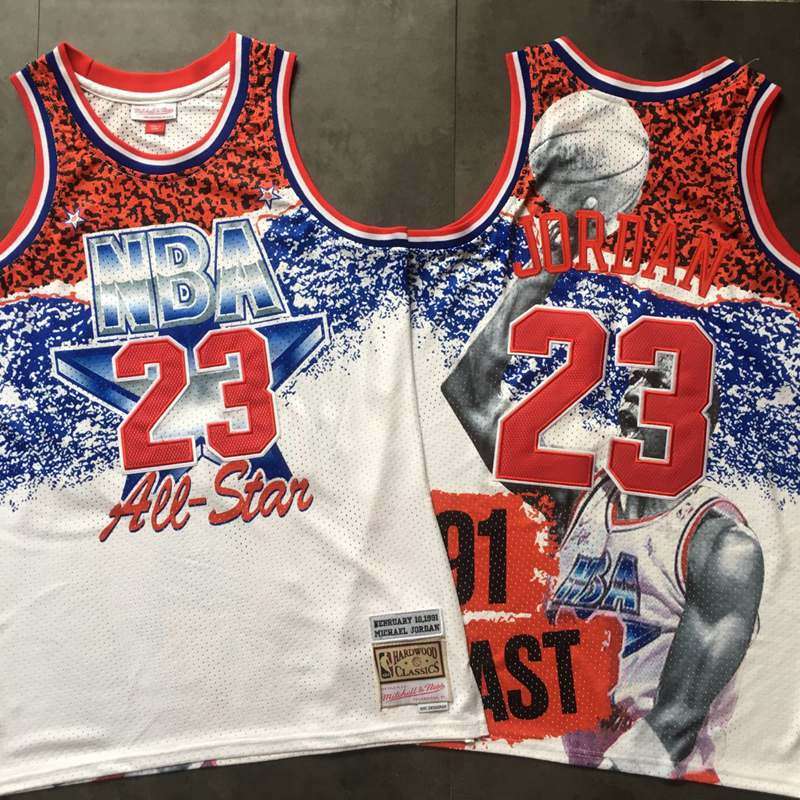 1991 Chicago Bulls JORDAN #23 White All Star Classics Basketball Jersey (Closely Stitched)