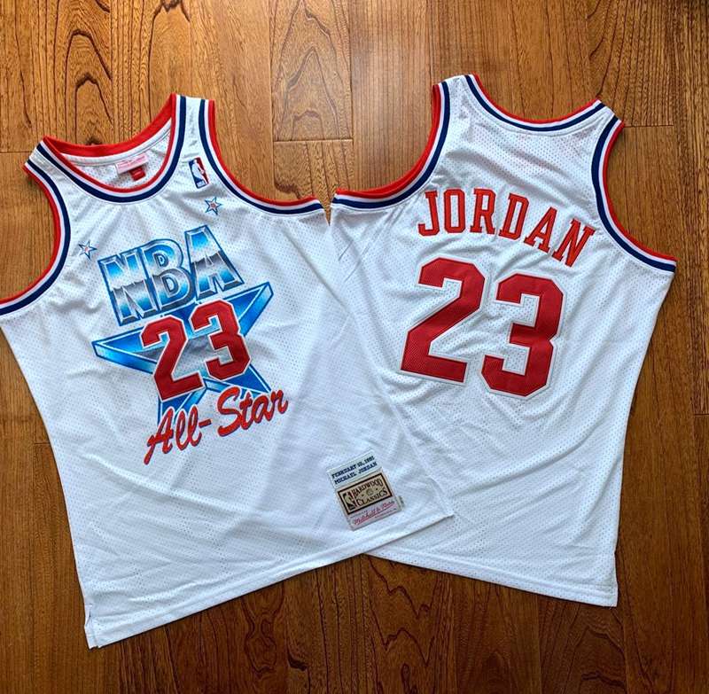 1991 Chicago Bulls JORDAN #23 White All Star Classics Basketball Jersey 02 (Closely Stitched)