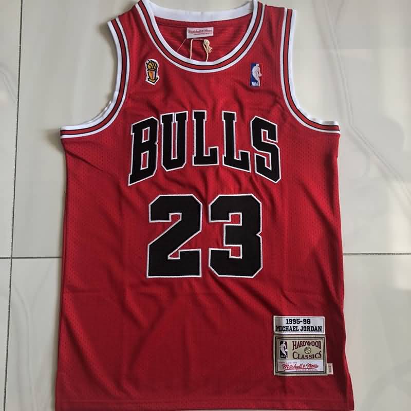 1995/96 Chicago Bulls JORDAN #23 Red Champion Classics Basketball Jersey (Closely Stitched)