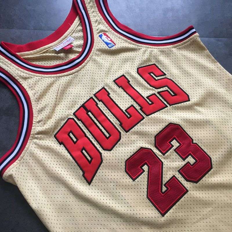 1995/96 Chicago Bulls JORDAN #23 Gold Classics Basketball Jersey (Closely Stitched)