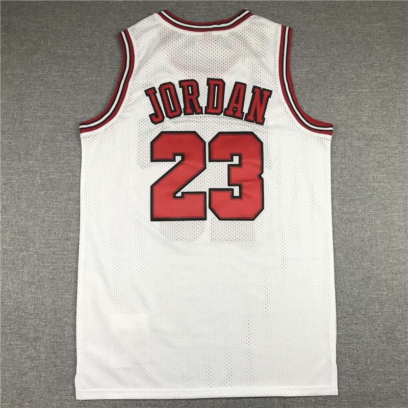 1995/96 Chicago Bulls JORDAN #23 White Champion Classics Basketball Jersey (Stitched)