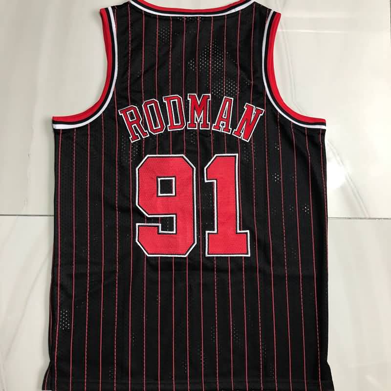 1996/97 Chicago Bulls RODMAN #91 Black Classics Basketball Jersey (Closely Stitched)