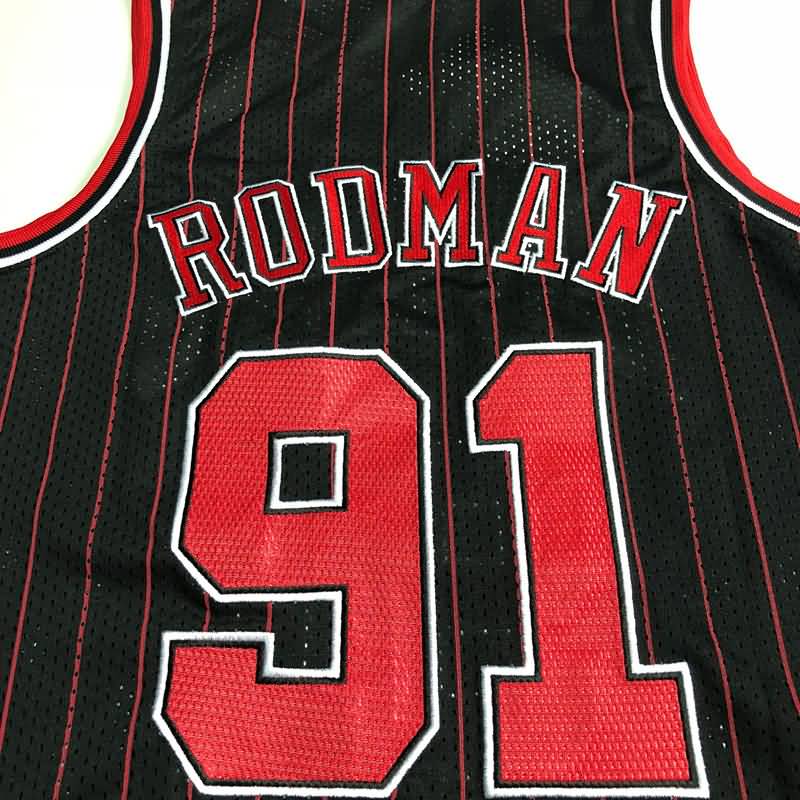 1996/97 Chicago Bulls RODMAN #91 Black Classics Basketball Jersey (Closely Stitched)