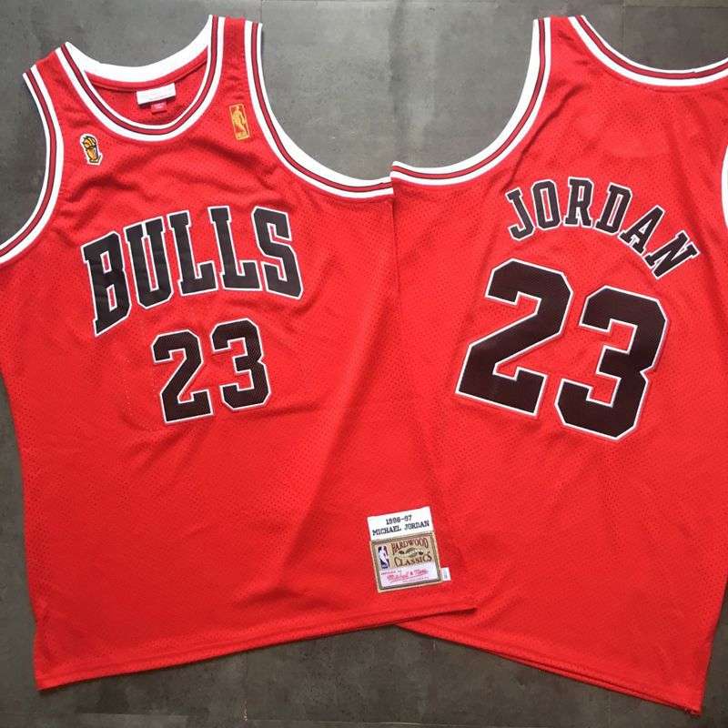 1996/97 Chicago Bulls JORDAN #23 Red Champion Classics Basketball Jersey (Closely Stitched)