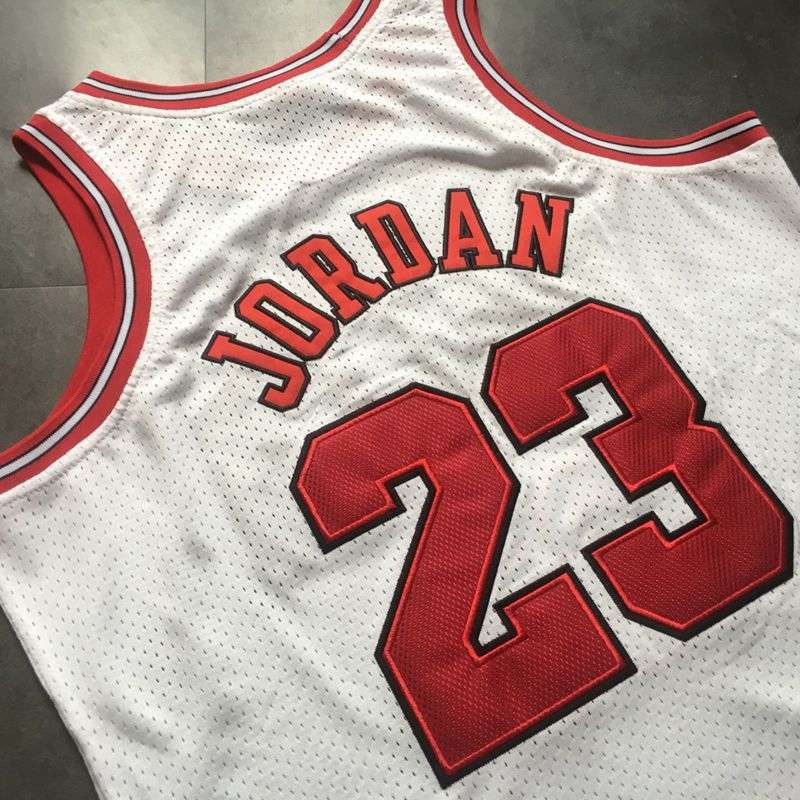 1996/97 Chicago Bulls JORDAN #23 White Champion Classics Basketball Jersey (Closely Stitched)