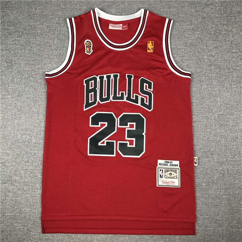 1996/97 Chicago Bulls JORDAN #23 Red Champion Classics Basketball Jersey (Stitched)