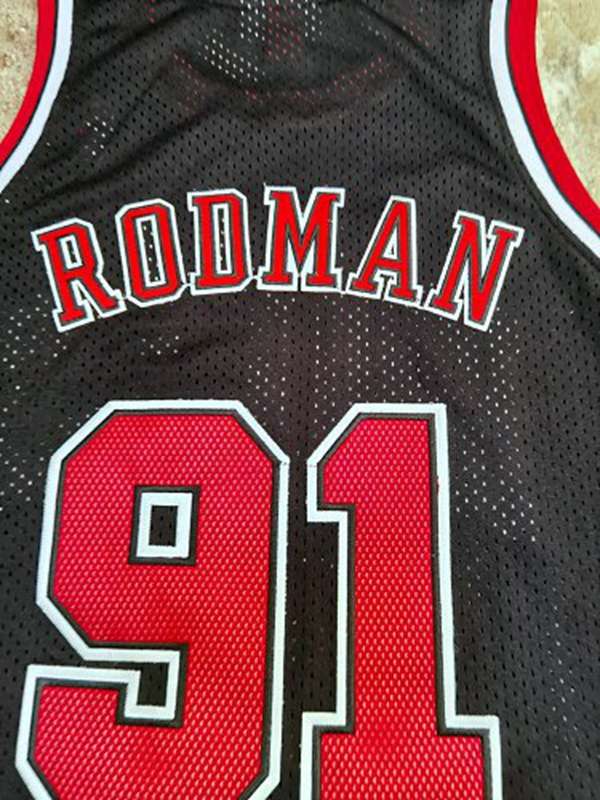 1997/98 Chicago Bulls RODMAN #91 Black Classics Basketball Jersey (Closely Stitched)