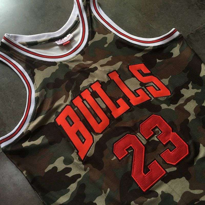 1997/98 Chicago Bulls JORDAN #23 Camouflage Classics Basketball Jersey (Closely Stitched)