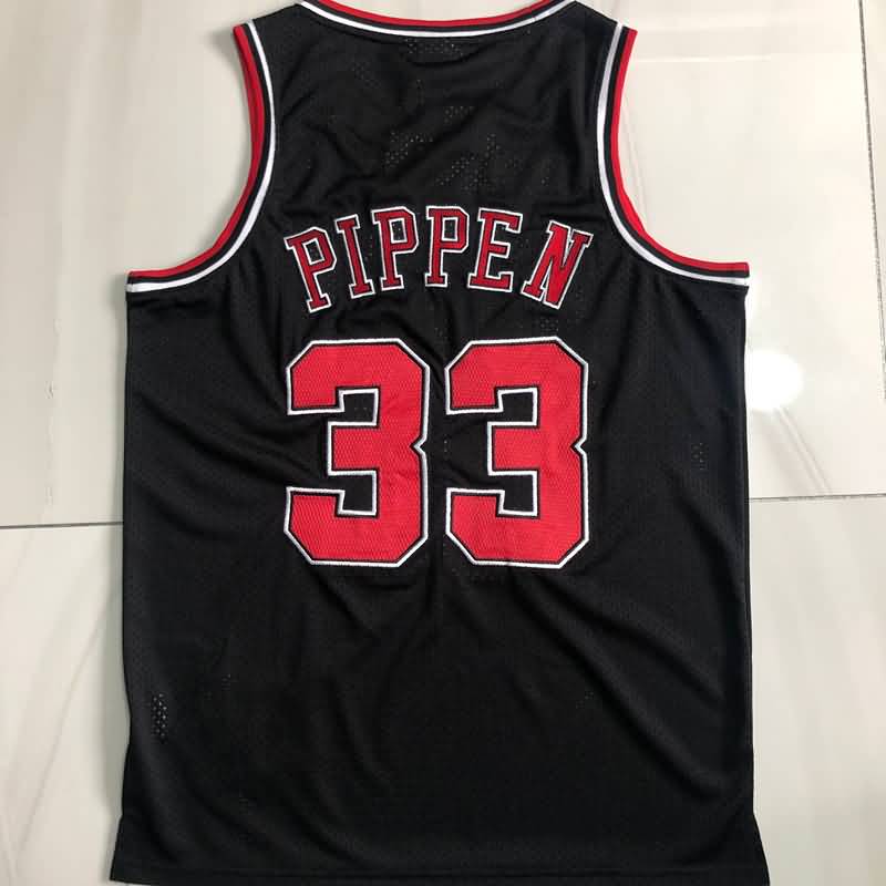 1997/98 Chicago Bulls PIPPEN #33 Black Champion Classics Basketball Jersey (Closely Stitched)