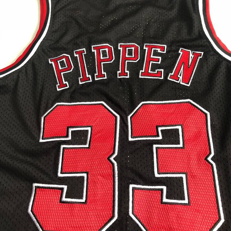 1997/98 Chicago Bulls PIPPEN #33 Black Champion Classics Basketball Jersey (Closely Stitched)