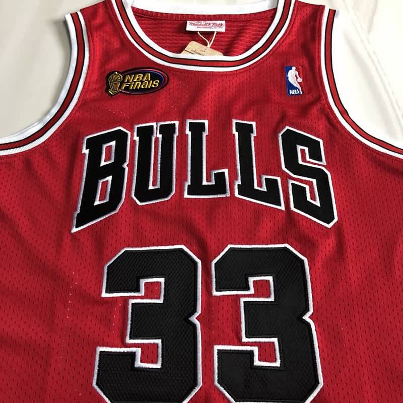 1997/98 Chicago Bulls PIPPEN #33 Red Champion Classics Basketball Jersey (Closely Stitched)