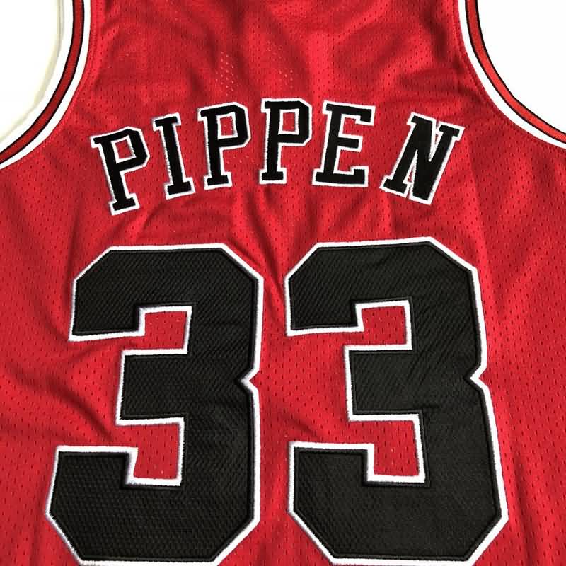 1997/98 Chicago Bulls PIPPEN #33 Red Champion Classics Basketball Jersey (Closely Stitched)