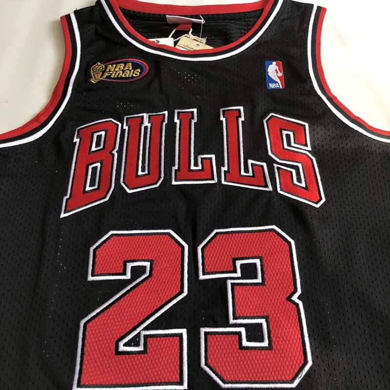 1997/98 Chicago Bulls JORDAN #23 Black Finals Classics Basketball Jersey 02 (Closely Stitched)