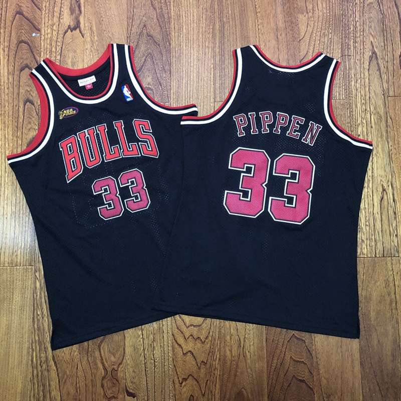 1997/98 Chicago Bulls #33 PIPPEN Black Finals Classics Basketball Jersey (Closely Stitched)