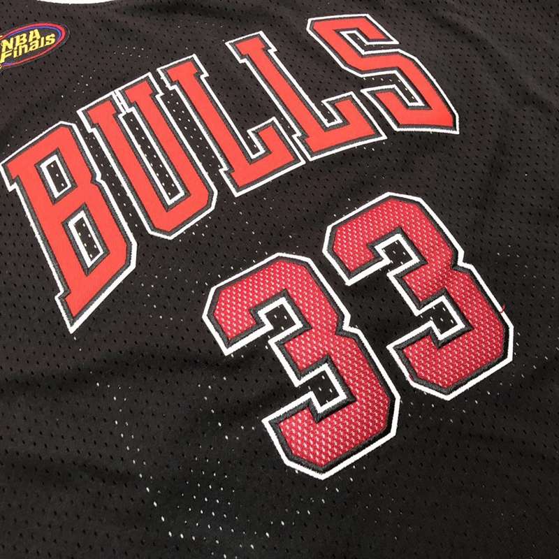 1997/98 Chicago Bulls #33 PIPPEN Black Finals Classics Basketball Jersey (Closely Stitched)