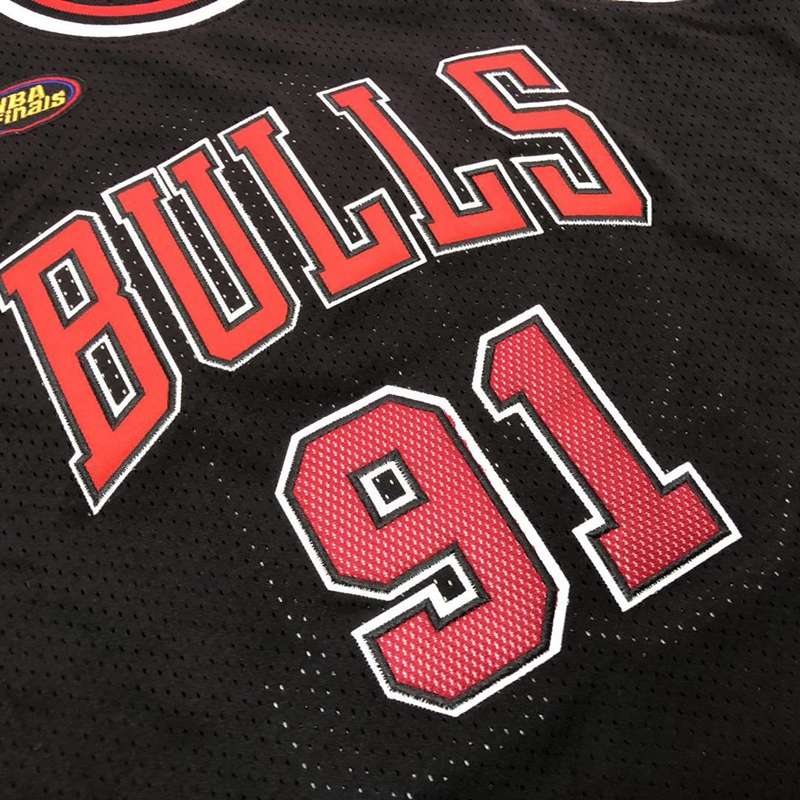 1997/98 Chicago Bulls RODMAN #91 Black Finals Classics Basketball Jersey (Closely Stitched)