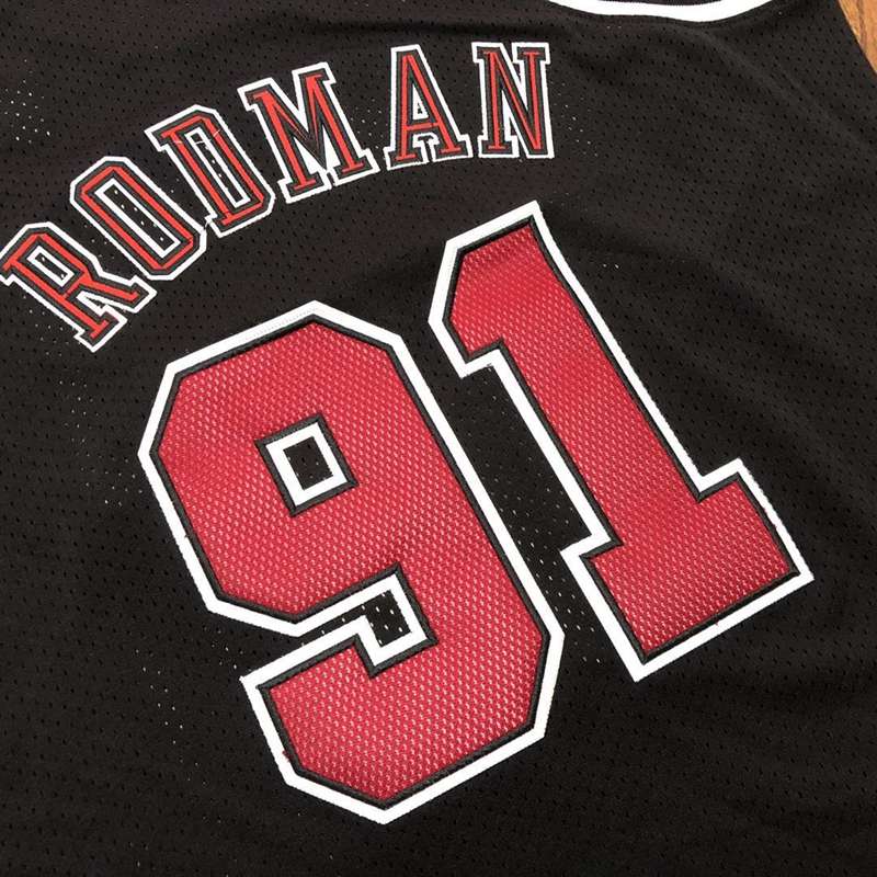 1997/98 Chicago Bulls RODMAN #91 Black Finals Classics Basketball Jersey (Closely Stitched)