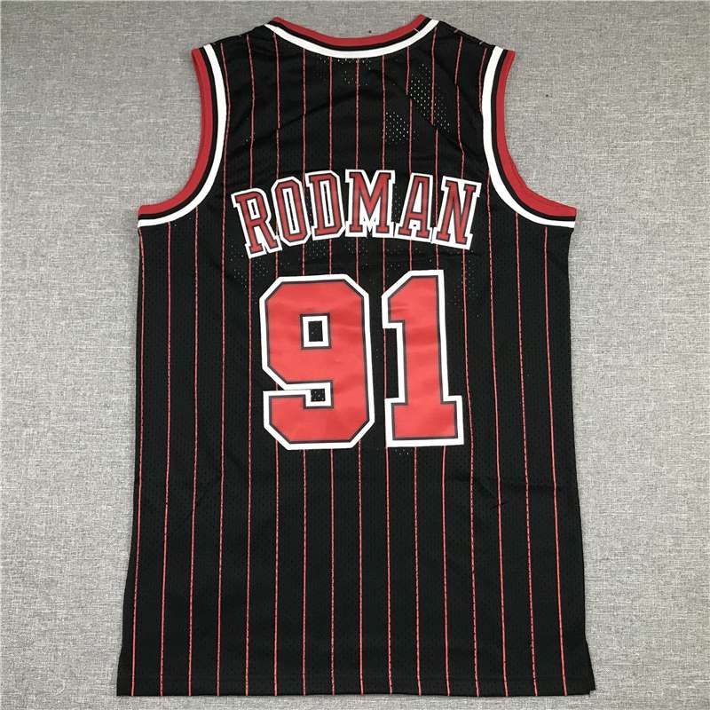 1997/98 Chicago Bulls RODMAN #91 Black Classics Basketball Jersey (Stitched)