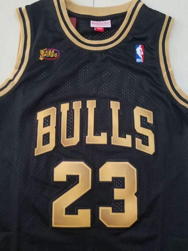 1997/98 Chicago Bulls JORDAN #23 Black Gold Classics Basketball Jersey (Stitched)