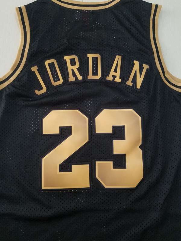 1997/98 Chicago Bulls JORDAN #23 Black Gold Classics Basketball Jersey (Stitched)