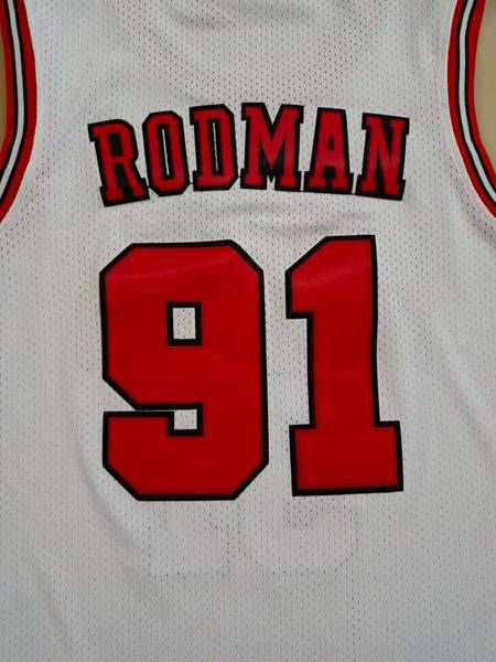 1997/98 Chicago Bulls RODMAN #91 White Classics Basketball Jersey (Stitched)