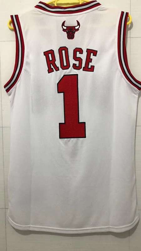 Chicago Bulls ROSE #1 White Classics Basketball Jersey (Closely Stitched)