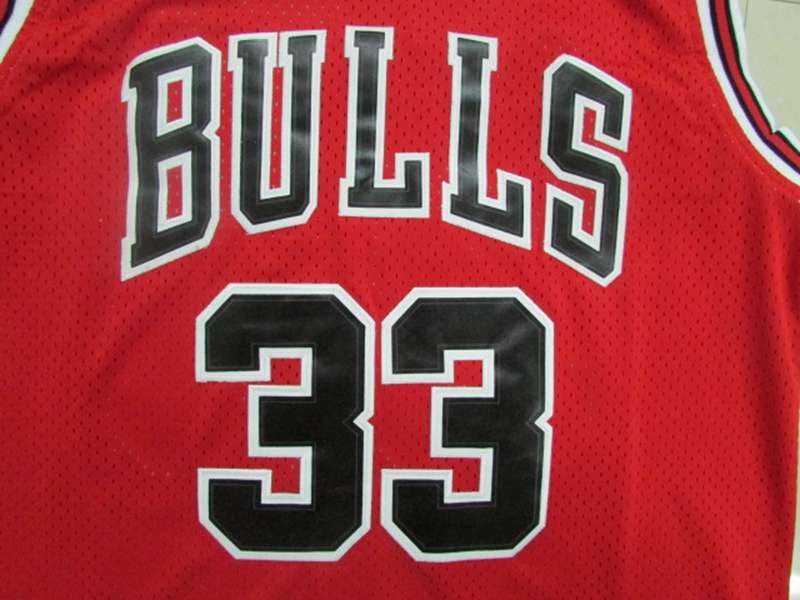 Chicago Bulls PIPPEN #33 Red Classics Basketball Jersey (Stitched)