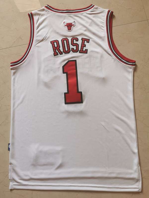 Chicago Bulls ROSE #1 White Classics Basketball Jersey (Stitched)