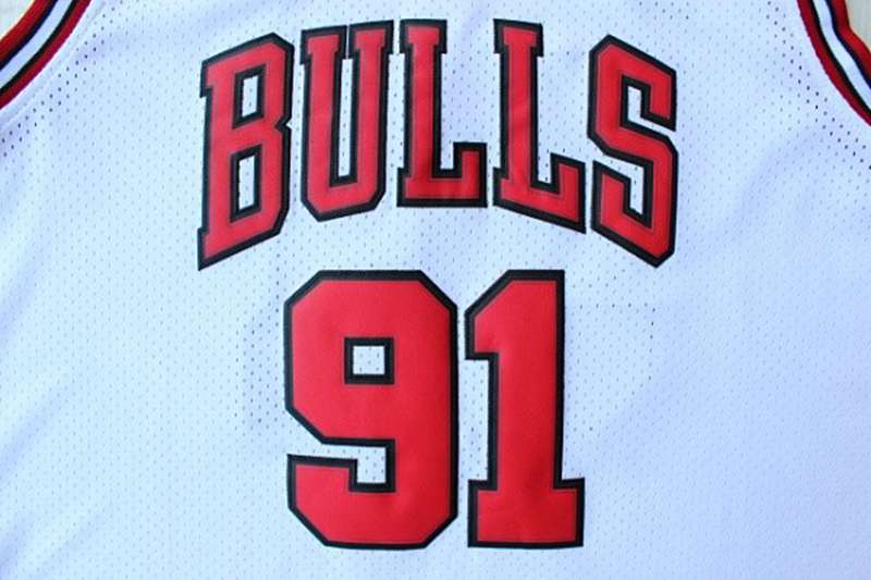 Chicago Bulls RODMAN #91 White Classics Basketball Jersey (Stitched)