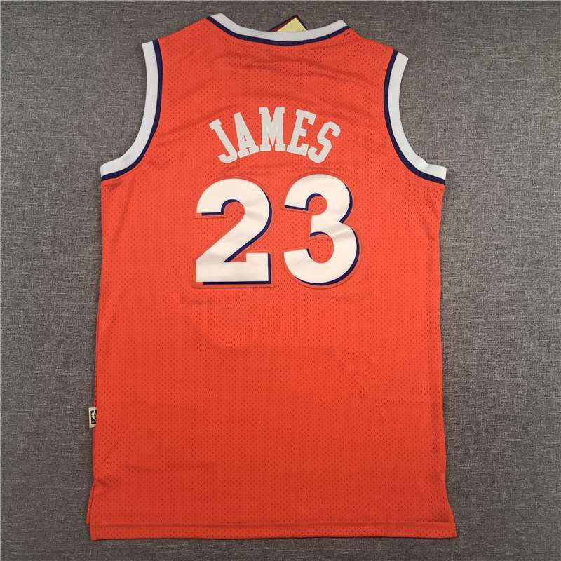 Cleveland Cavaliers JAMES #23 Orange Classics Basketball Jersey (Stitched)