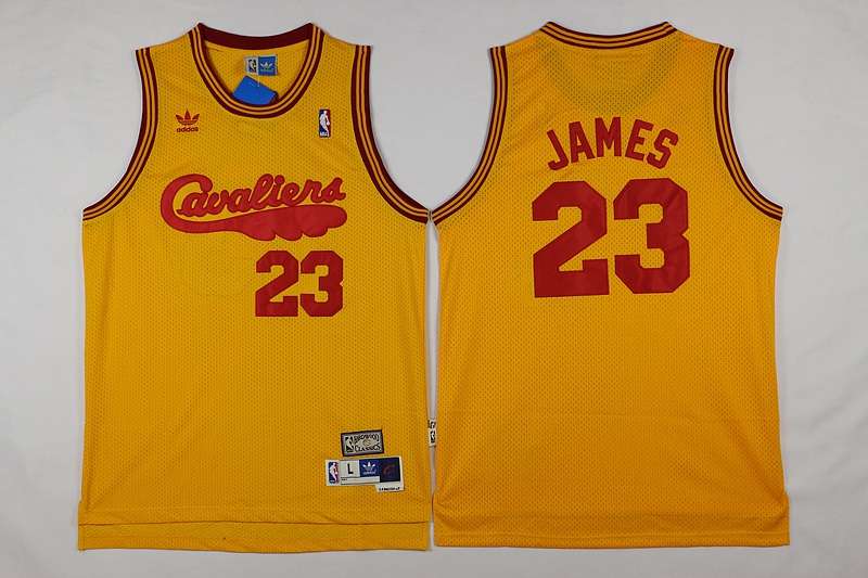 Cleveland Cavaliers JAMES #23 Yellow Classics Basketball Jersey (Stitched)