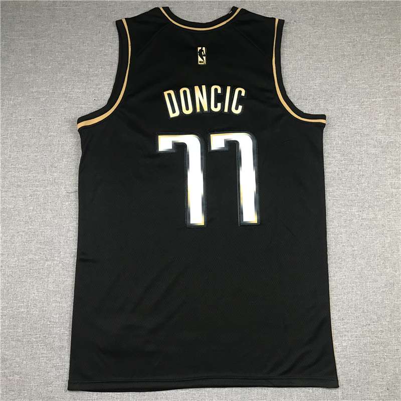 20/21 Dallas Mavericks DONCIC #77 Black Gold Basketball Jersey (Stitched)