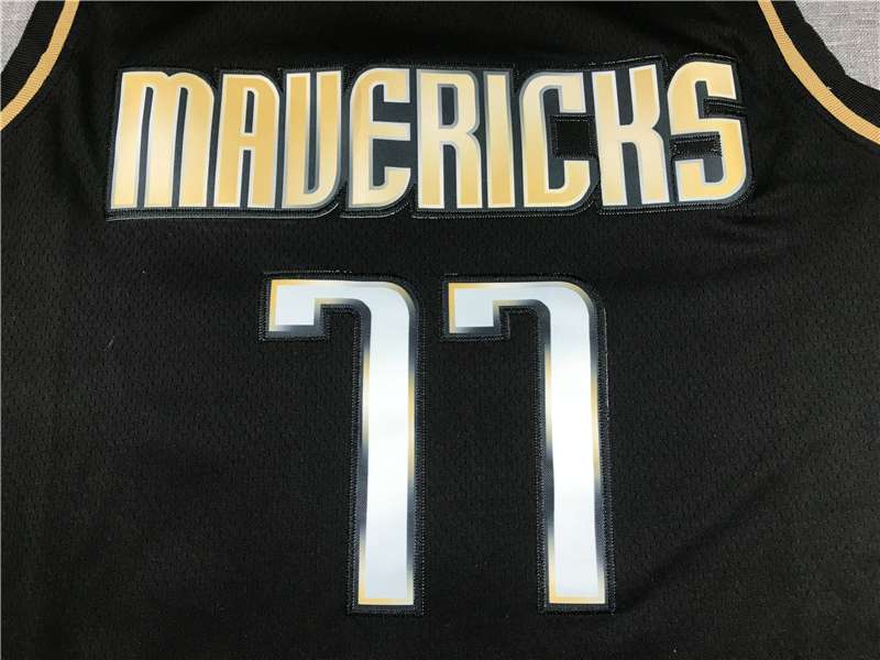 20/21 Dallas Mavericks DONCIC #77 Black Gold Basketball Jersey (Stitched)