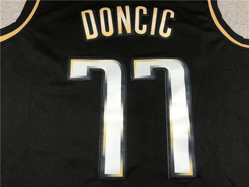 20/21 Dallas Mavericks DONCIC #77 Black Gold Basketball Jersey (Stitched)