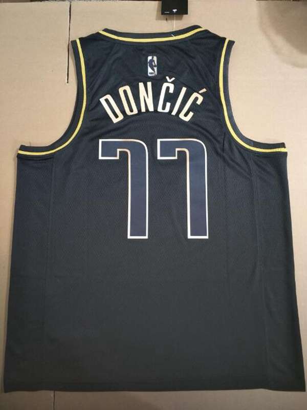 2020 Dallas Mavericks DONCIC #77 Black Gold Basketball Jersey (Stitched)