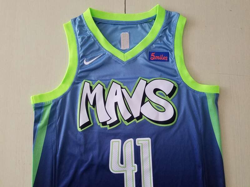 2020 Dallas Mavericks NOWITZKI #41 Blue City Basketball Jersey (Stitched)