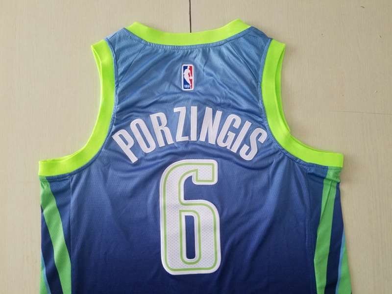 2020 Dallas Mavericks PORZINGIS #6 Blue City Basketball Jersey (Stitched)