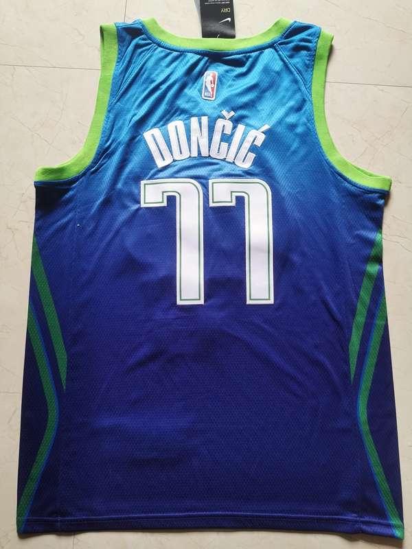 2020 Dallas Mavericks DONCIC #77 Blue City Basketball Jersey (Stitched)