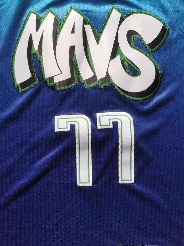 2020 Dallas Mavericks DONCIC #77 Blue City Basketball Jersey (Stitched)