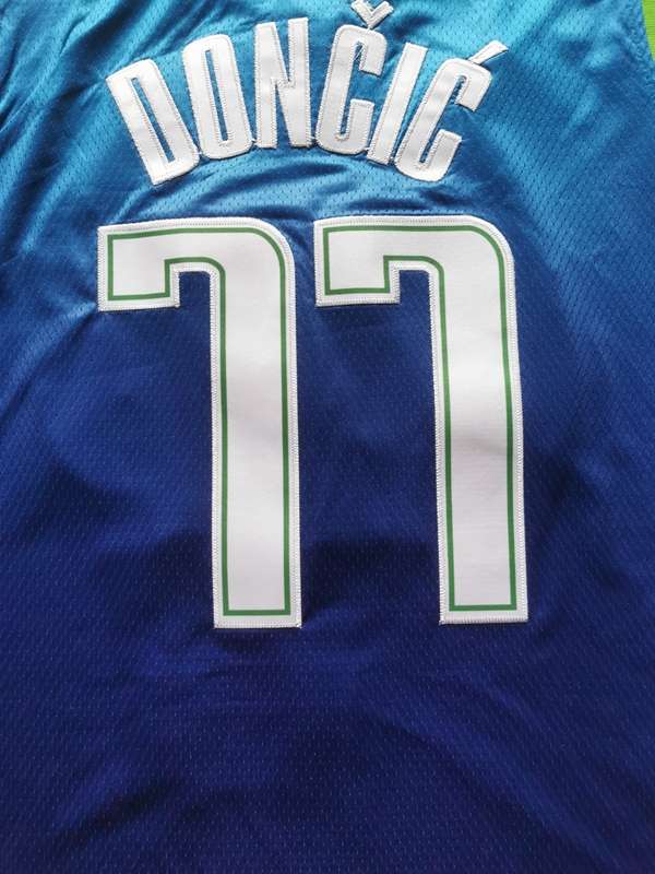 2020 Dallas Mavericks DONCIC #77 Blue City Basketball Jersey (Stitched)