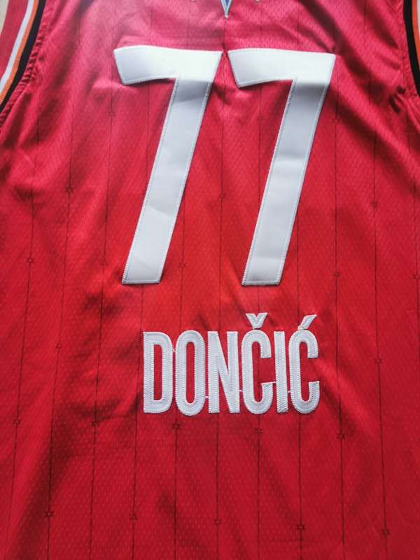 2020 Dallas Mavericks DONCIC #77 Red All Star Basketball Jersey (Stitched)