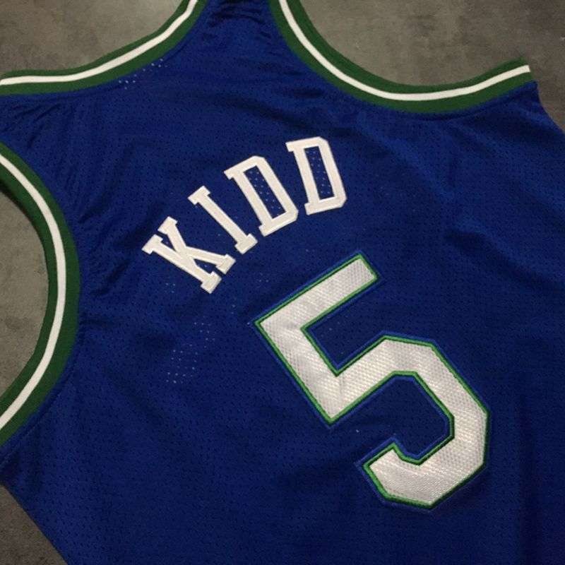 1994/95 Dallas Mavericks KIDD #5 Blue Classics Basketball Jersey (Closely Stitched)